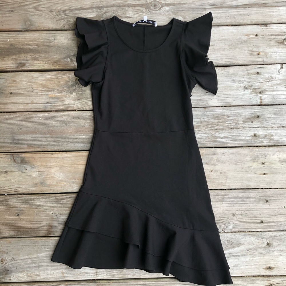 Rebecca Minkoff Saphira Linen-Blend Flounce Dress